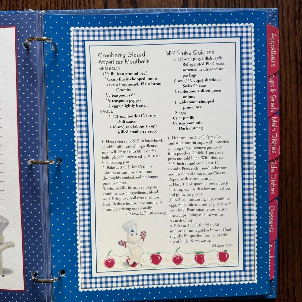 Pillsbury Doughboy Poppin'Fresh Recipe Keeper Notebook/Binder